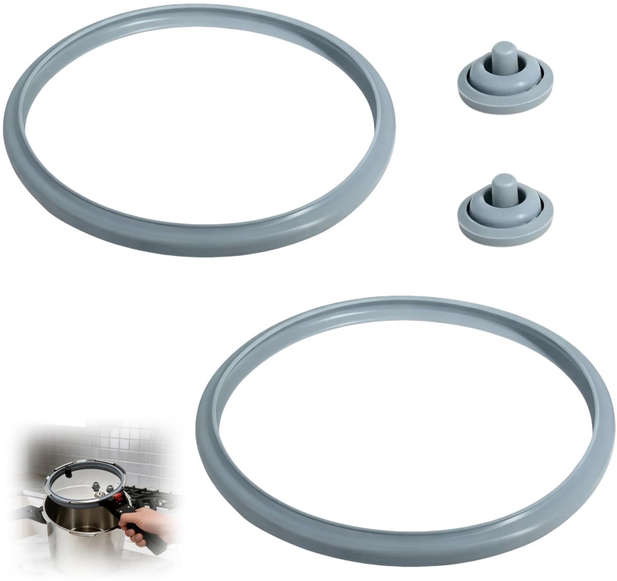 22 cm voor snelkookpan, universele reserveonderdelen voor WMF Perfect, Perfect Plus en Ultra, siliconen afdichting voor deksel 3 l - 8,5 l, betrouwbare en duurzame vervanging