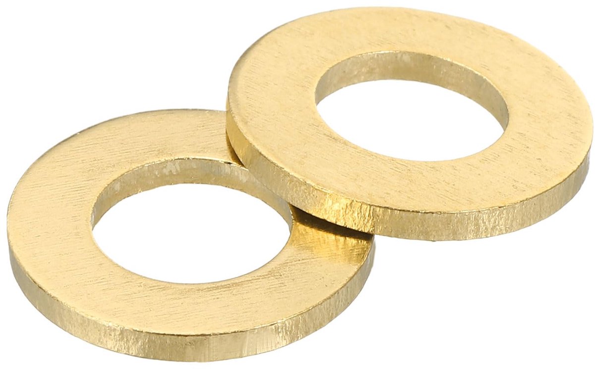 Platte sluitringen, 20 stuks platte afdichtringen van messing, 20 mm OD 2 mm dikke metalen ring afdichting voor schroeven en moeren