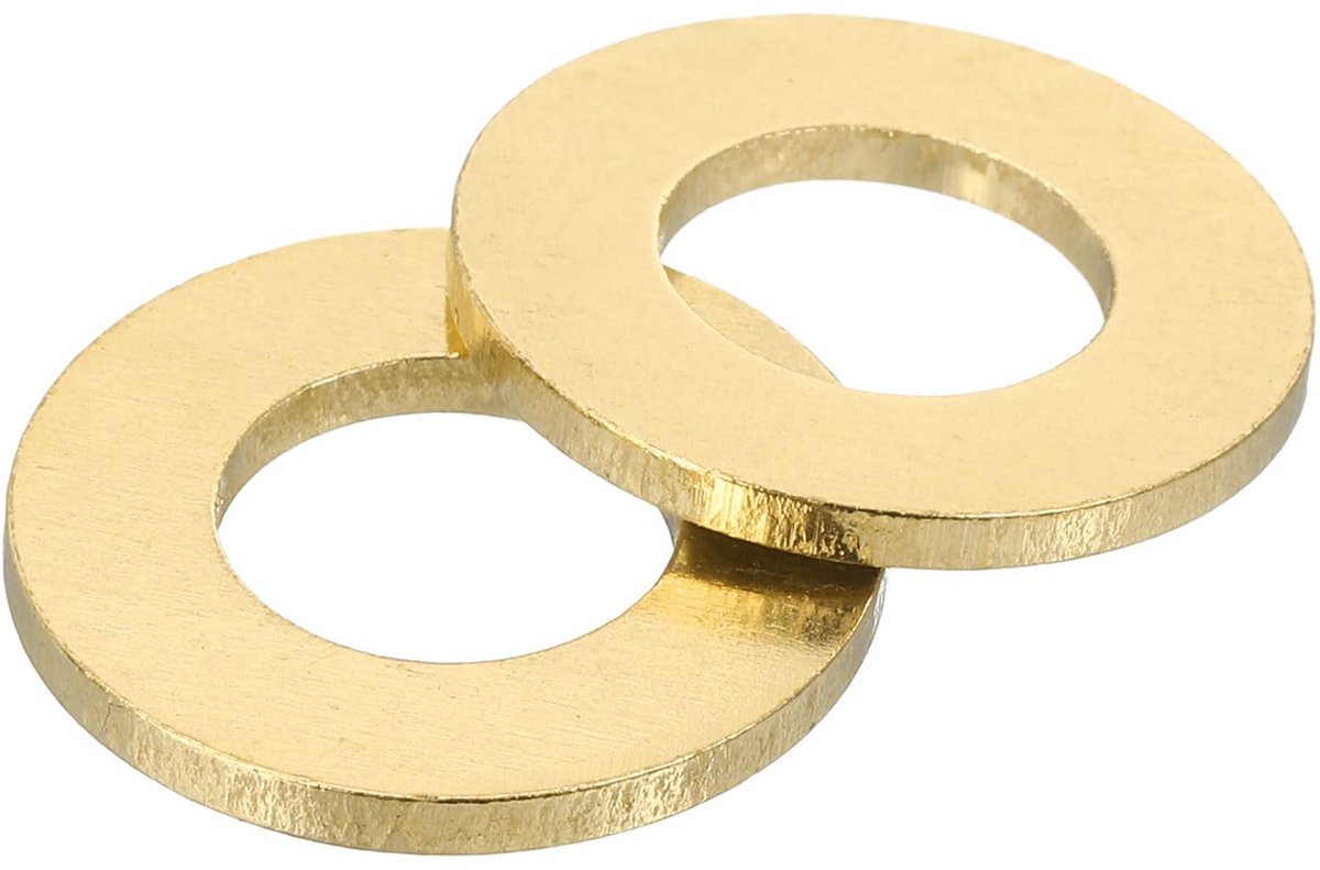 Platte sluitringen, 20 stuks platte afdichtringen van messing, 24 mm OD 2 mm dikke metalen ring afdichting voor schroeven en moeren