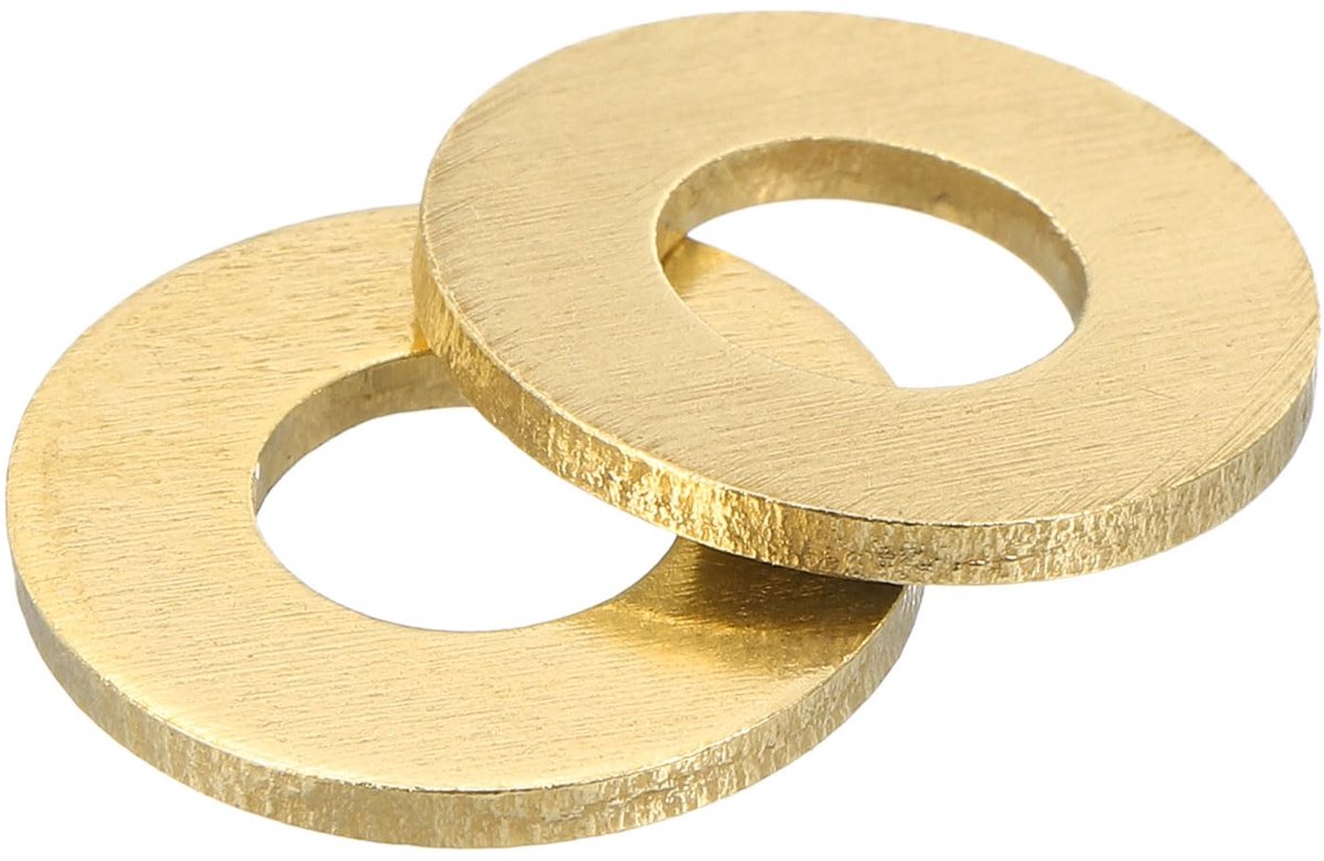 Platte sluitringen, 50 stuks platte afdichtringen van messing, 18 mm OD 1,5 mm dikke metalen ringafdichting voor schroeven en moeren