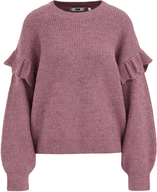 WE Fashion Dames gebreide trui met ruches