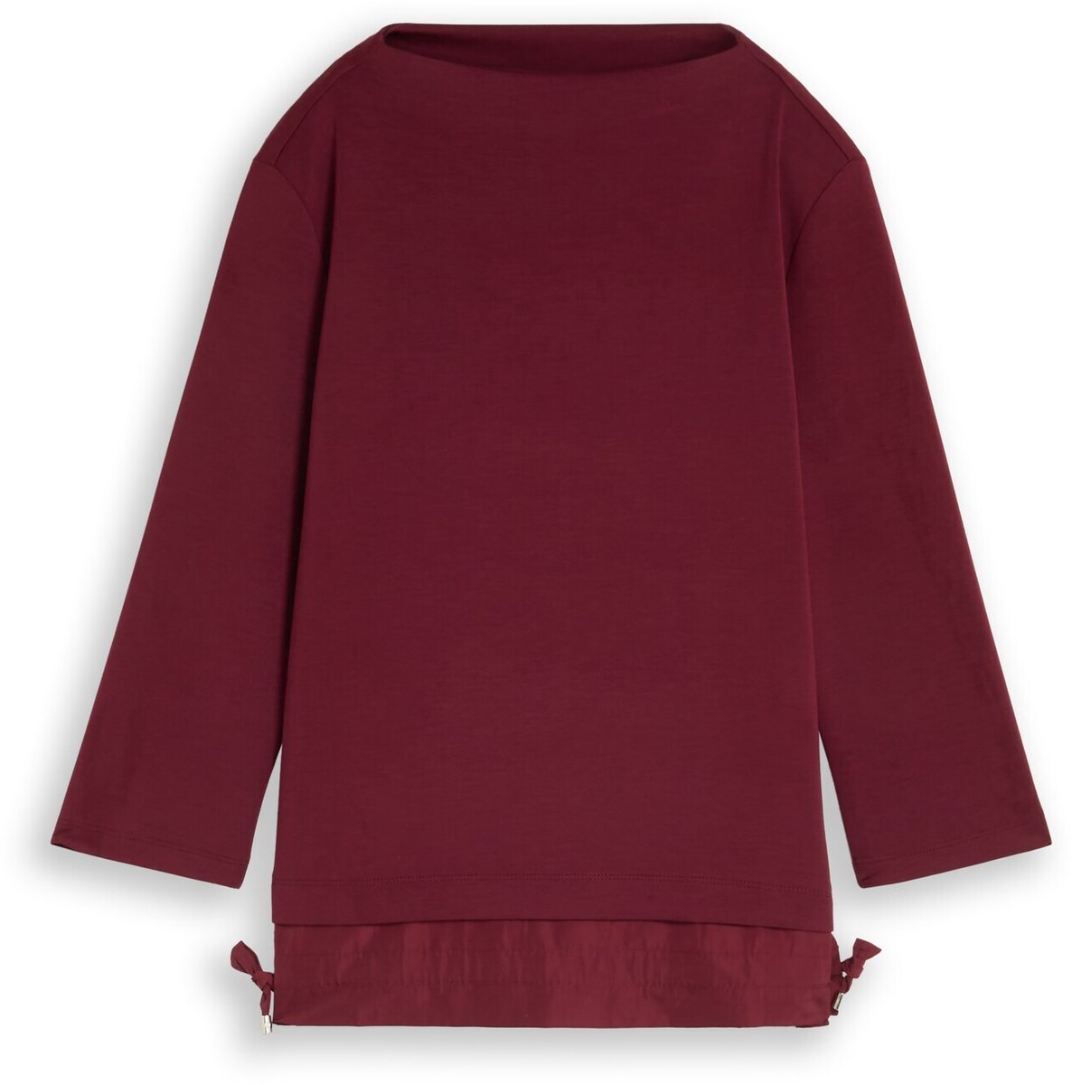 Tom Tailor - Scuba-shirt met lange mouwen in 2-in-1-look - Maat XXXL - Preppy Plum