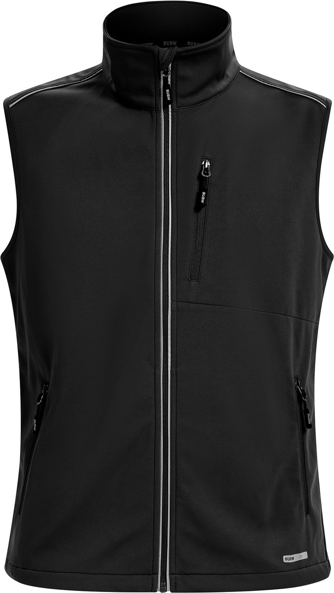 Heren Outdoorjas - Windjack - Softshell Jas 4 Seizoenen - Warme Fleece Gevoerd - Met Capuchon - Waterafstotend - Rits Zakken - Zwart - Maat M