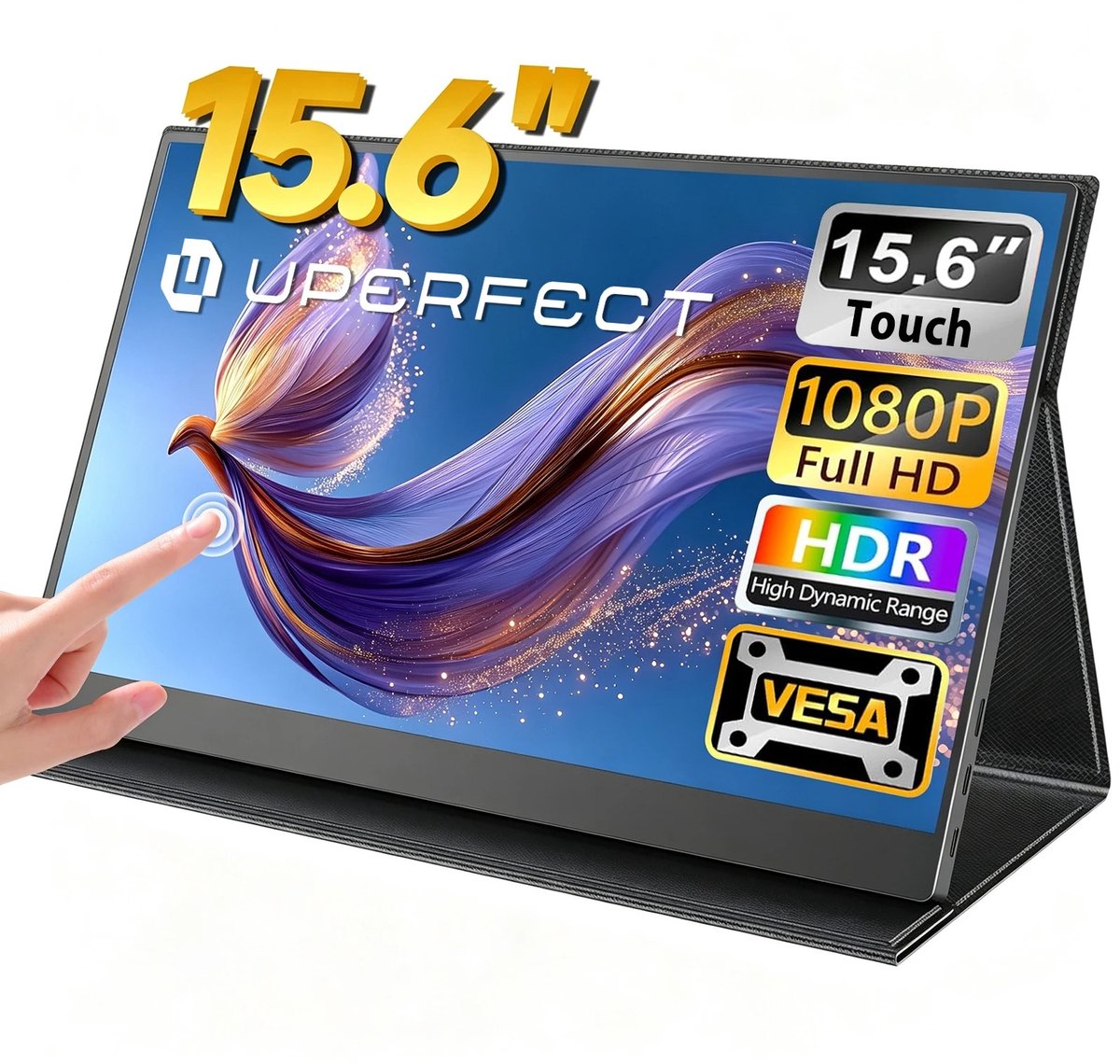 VidaStore schermuitbreiding 15 inch - Extra laptop beeldscherm - Portable monitor - Touchscreen - Standaard/beschermflap - 15 inch