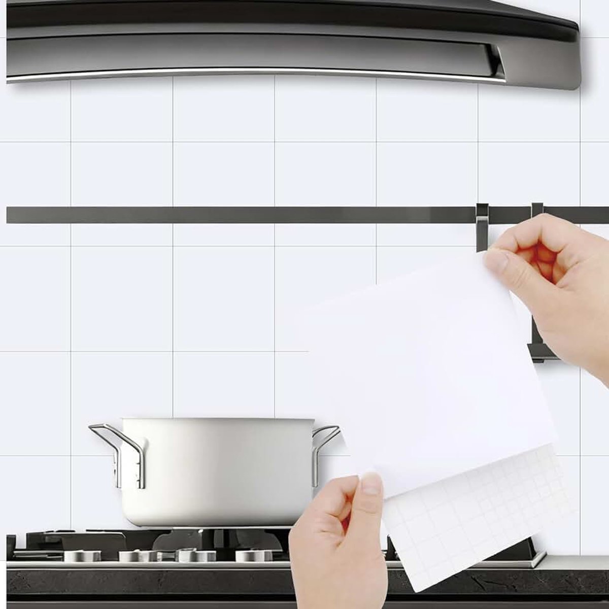 Tegels voor keuken, badkamer, muur, 50 stuks, tegelfolie, 15 x 15 cm, pvc-tegelstickers, wandtegels, zelfklevende tegels, overplakken, vinyl, waterdicht (50, wit)