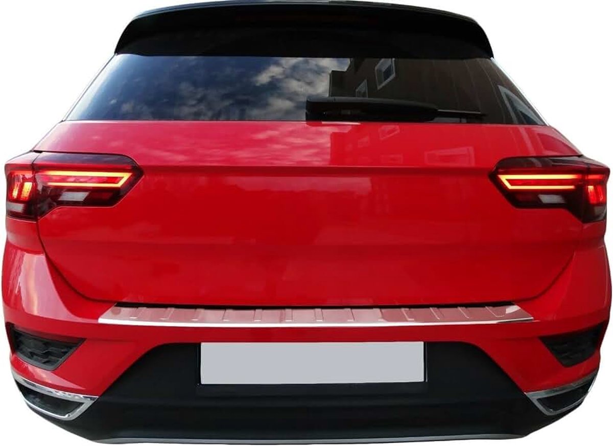 Bumperbescherming roestvrij staal, chroom, compatibel met VW T-ROC (A11) vanaf 2017, met schuine rand, premium kwaliteit van RECAMBO