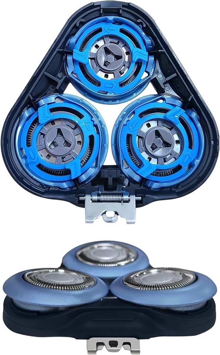 Vervangende Koppen Compatibel met Philips Series 5000 & 6000 Scheerkop (Alleen Ronde Mesbehuizing) - Nieuw & Verbeterd Ontwerp met Ronde Gaten