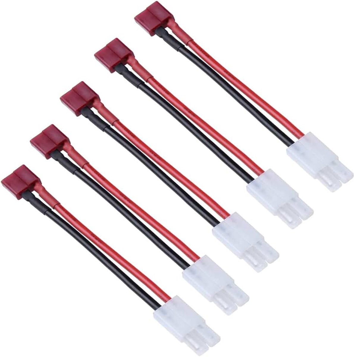 5 stuks compatibel met Tamiya mannelijk naar Deans T-stekker vrouwelijk adapter 14AWG 5cm RC batterij oplaadkabel