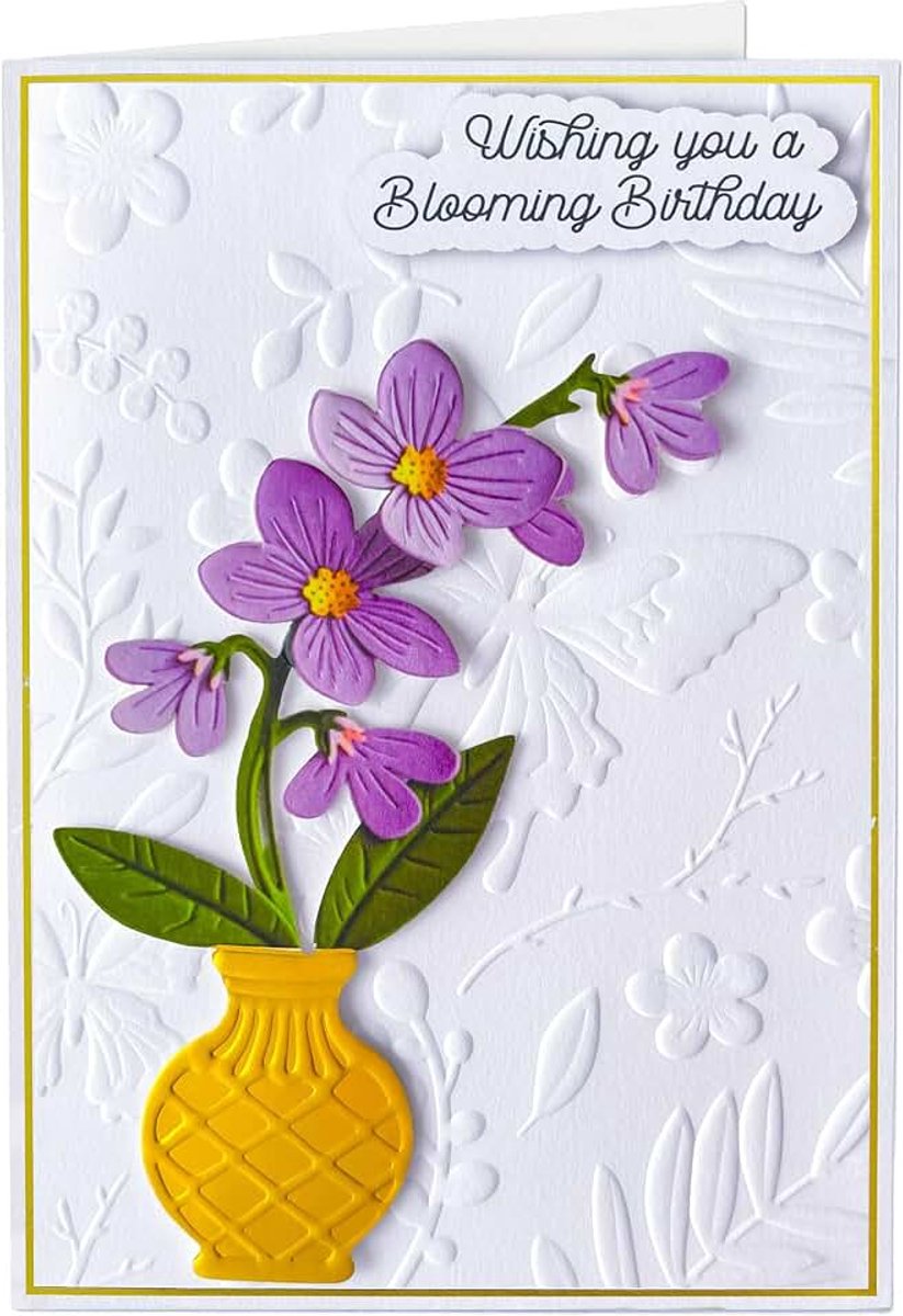 Coon Signature kaart met envelop en zegelsticker - Happy Birthday Orchidee