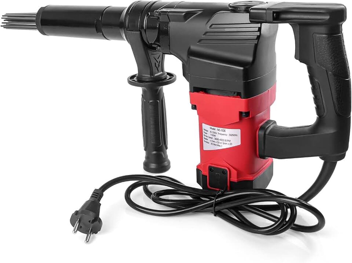Elektrische naaldroster, 220 V, 1100 W, industriële kwaliteit, elektrisch naaldrooster, voor het verwijderen van roest, slakken en verf