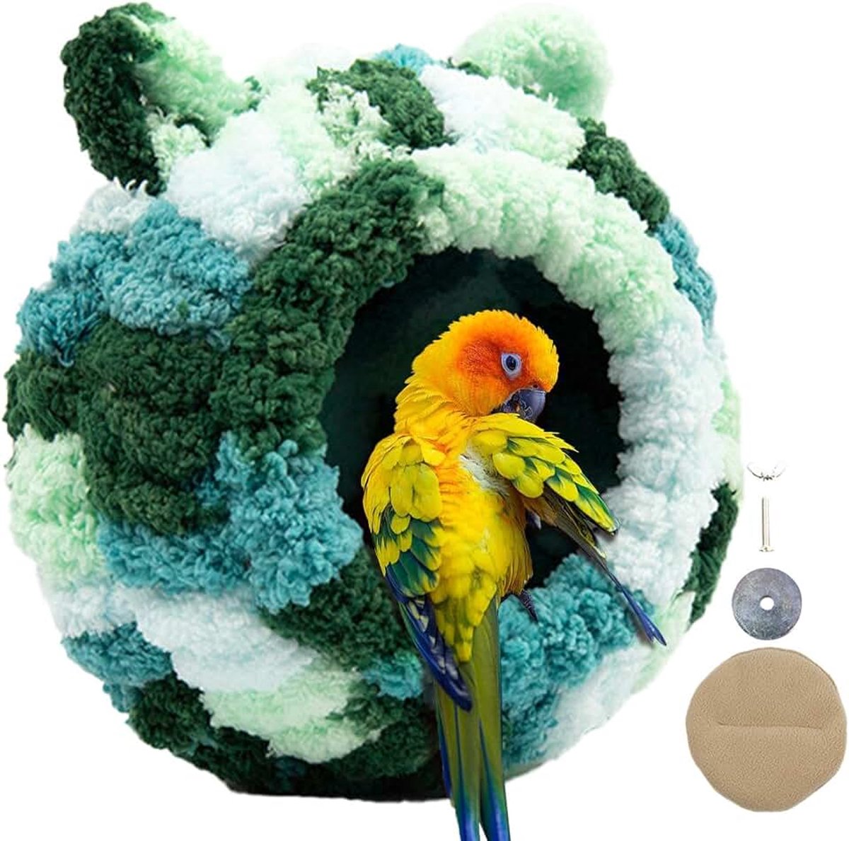 Vogelnest Voor Kooi,Vogelnesthuis Veelzijdige Vogelslaaphut | Ademend Vogelnest Huis Winter Warm Papegaainest Voor Parkiet Conure
