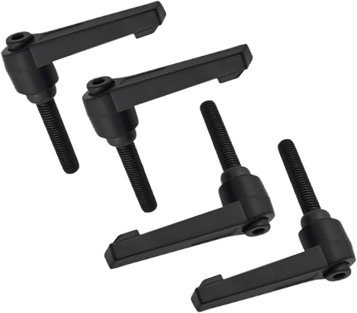 Greep, 4 stuks, M6 x 32 mm, machinegrepen, roestvrij staal, buitendraad, verstelbare handgreep, verstelbare klemhendel, klemgreep voor lasapparaten, drukapparaten (M6 x 32 mm)