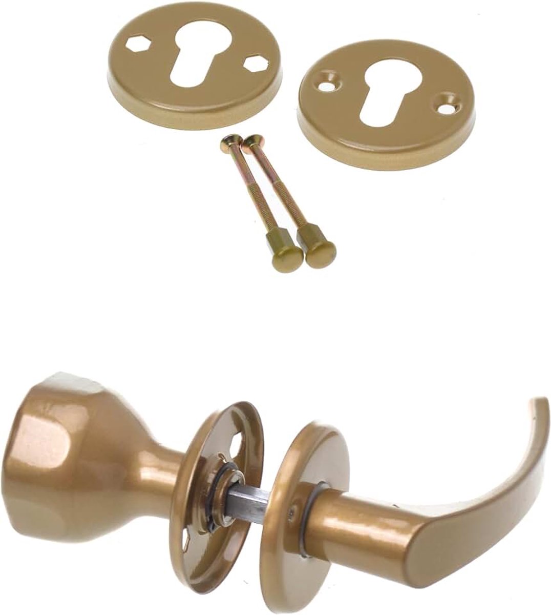 Deurklink met deurknop & rozet PZ | knop | deurknop | knop (goud)