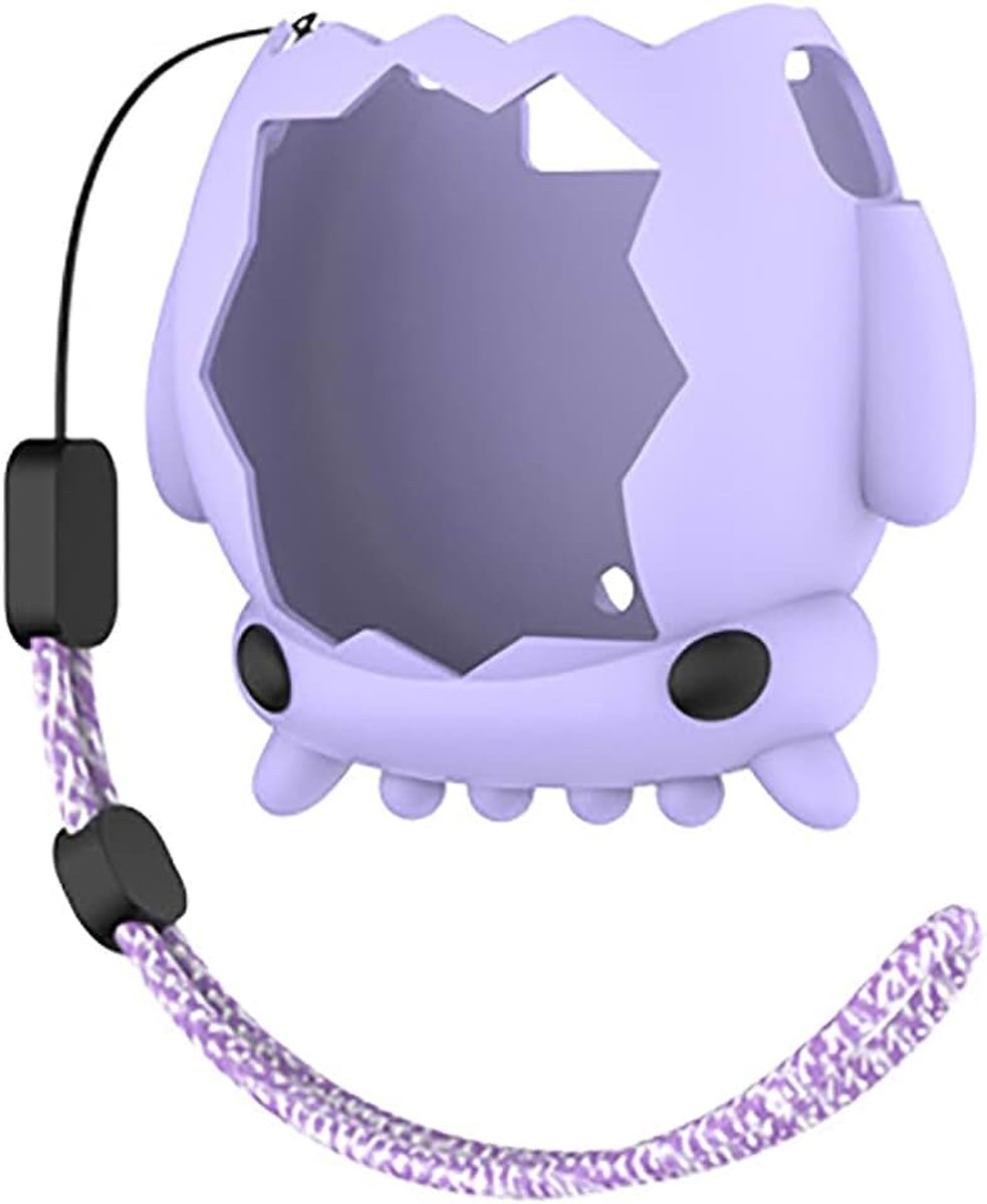 Hoesje Compatibel met Tamagotchi Paradise, Schattig Grappig Cartoon TPU Siliconen Beschermhoes met Haak Sleutelhanger Hoes voor Jongens Meisjes Mannen Vrouwen - Paars