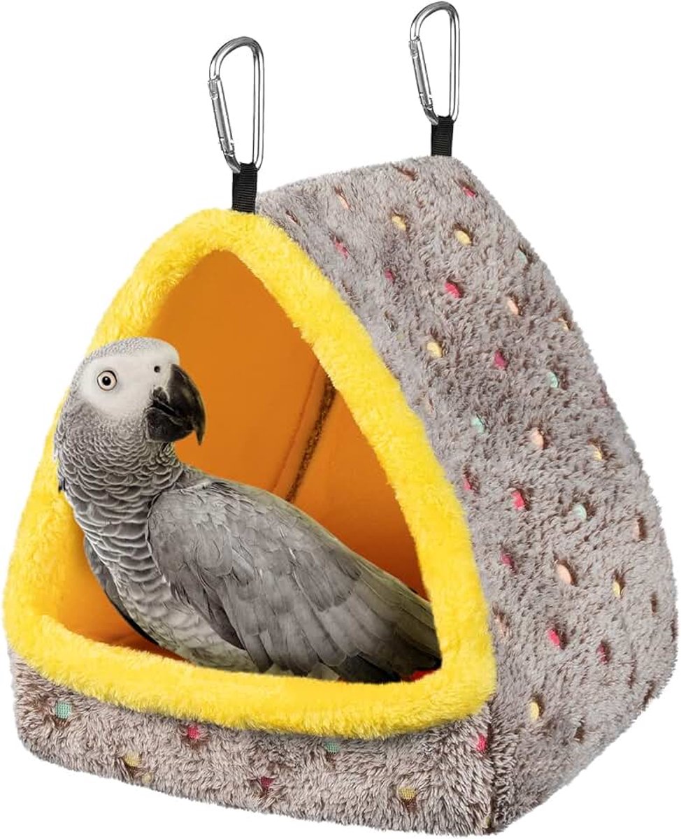 Groot Winter Warm Vogelnest Huis, Comfortabel Vogelbed voor kooi met Mat, Hangmat Schuur Hideaway Hut voor Ara's Afrikaanse Grijze Amazone Papegaaien