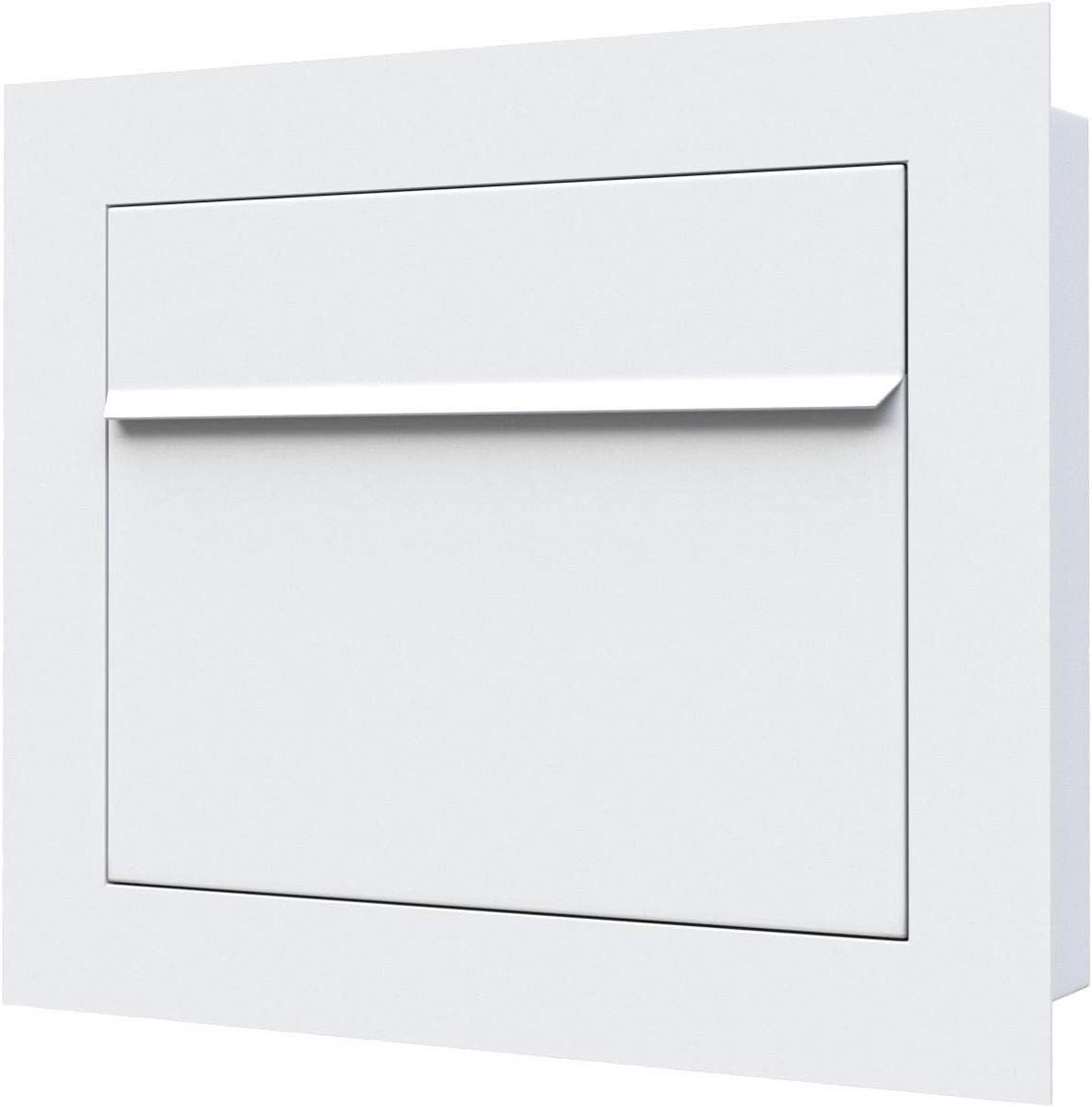 Inbouwbrievenbus - Wandbrievenbus - Post Ontvangen - Gepoedercoat Staal - 47x40x12 cm - Wit