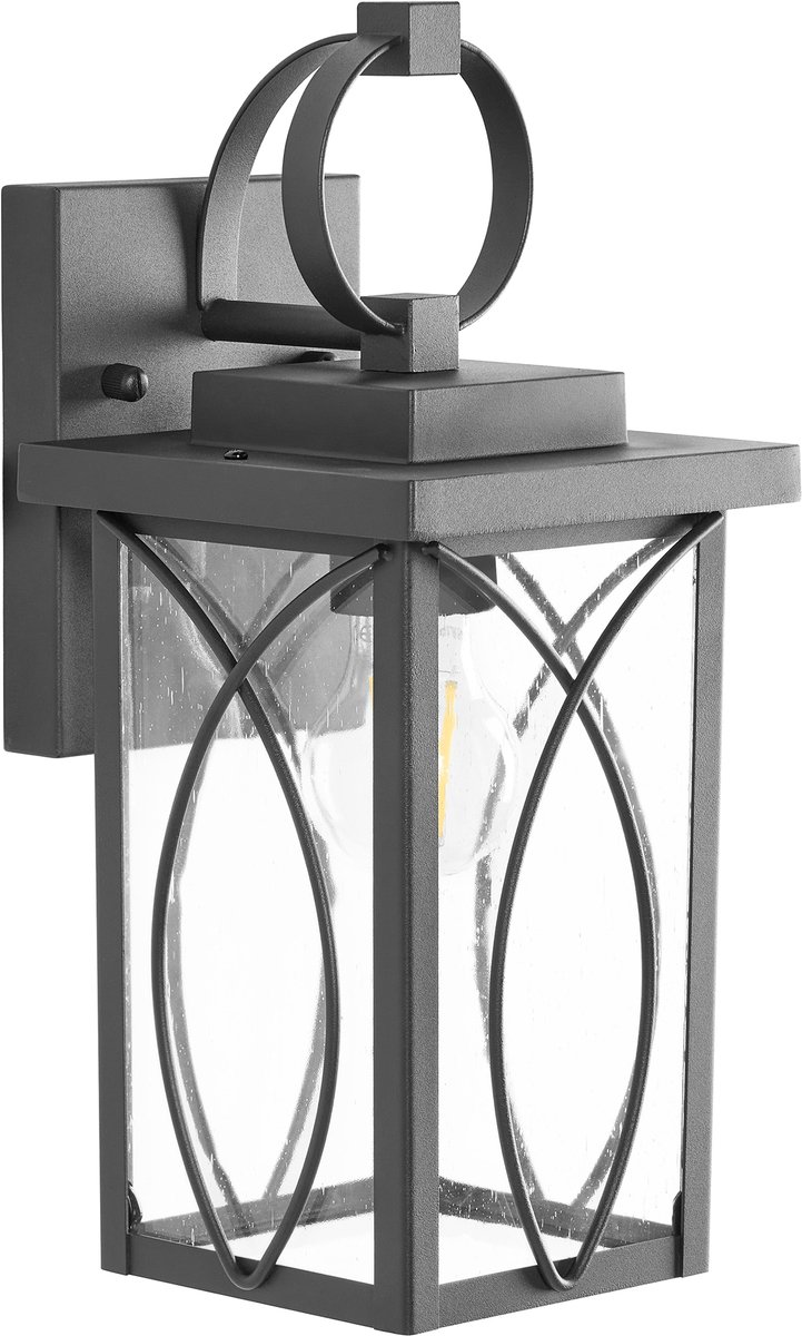 BUZAU - Buiten wandlamp - Zwart - Aluminium