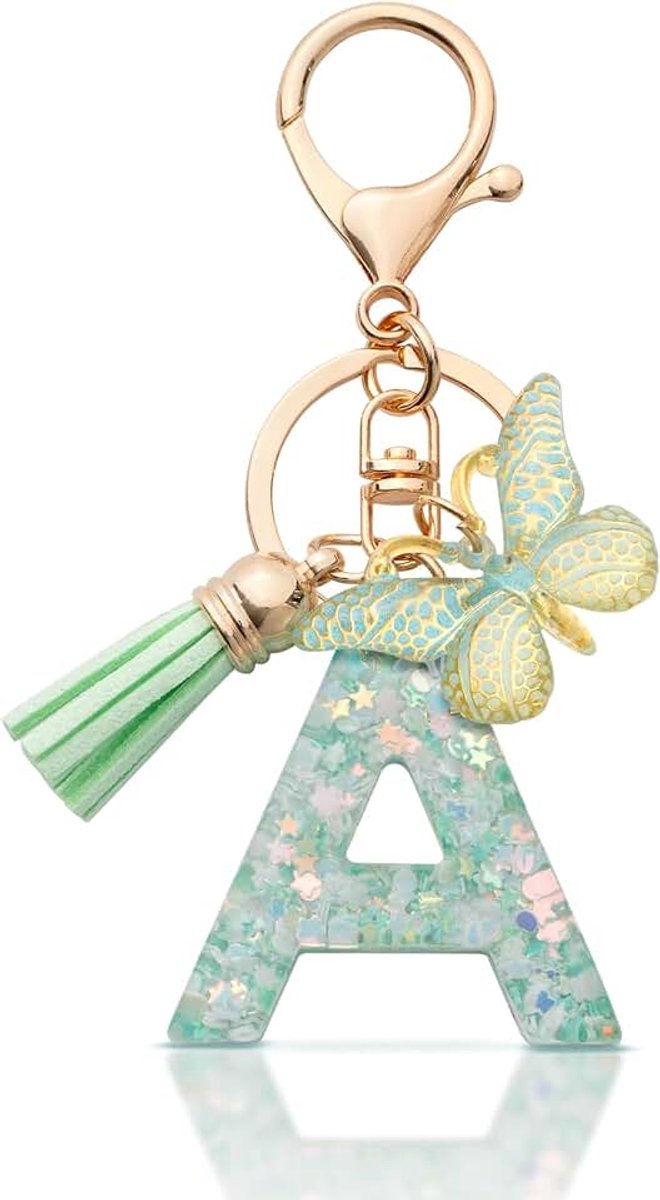 Sleutelhanger met Letter Beginletter Alphabet Vrouwen | Geschenken Gepersonaliseerde Sleutelhanger met Letter voor Vrouwen, een Leuk Accessoire voor Sleutels Tas of Rugzak