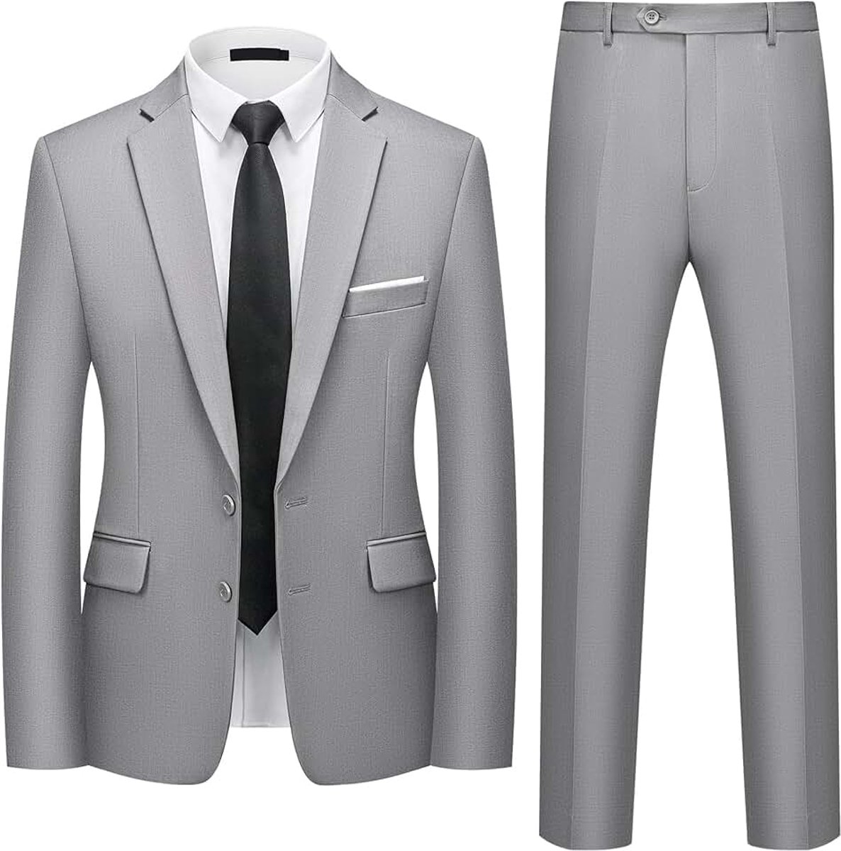 Slimfit, 2-delig, businesspak, 2-knoop, herenpak, colbert broek, onderhoudsvriendelijk, voor kantoor, bruiloft, sollicitatie en formele gelegenheden
