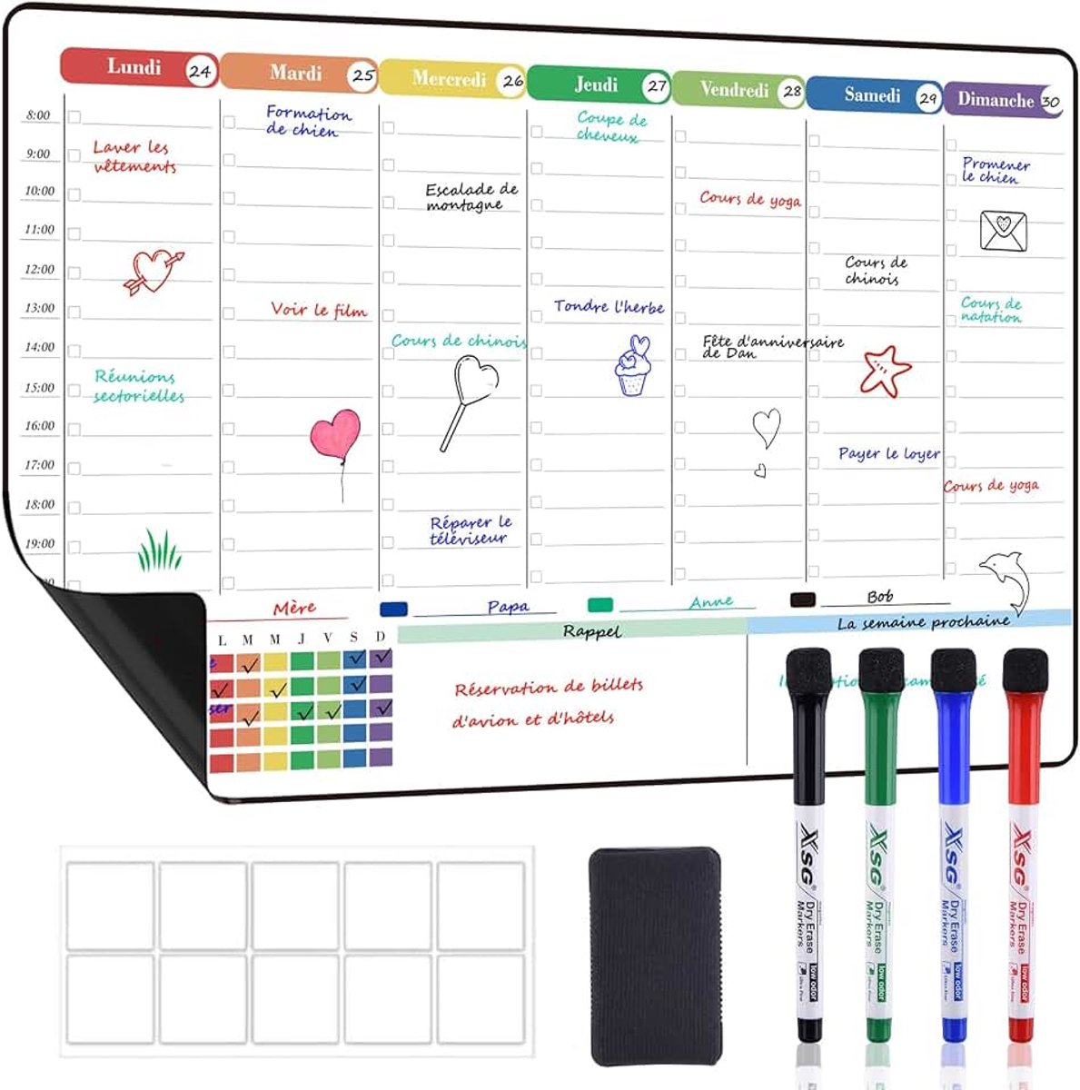 Calendrier Magnetique Pour Frigo, 42×28cm-en