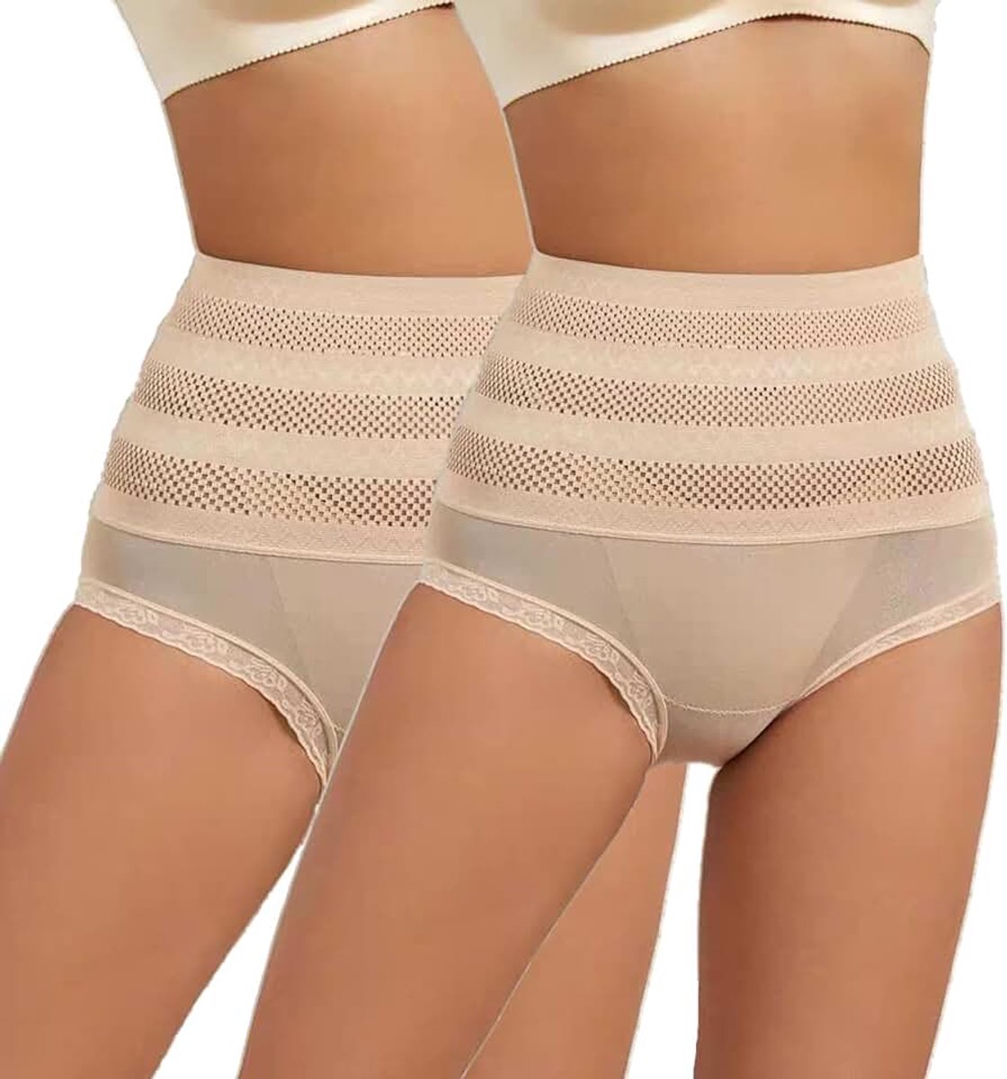 Onderbroek voor dames, onderbroek voor buik, hoge taille, string, vormend ondergoed om af te slanken, mantel, buik, platte buik, slip, shapewear, elastisch, naadloos, Culotte Sheer Mesh