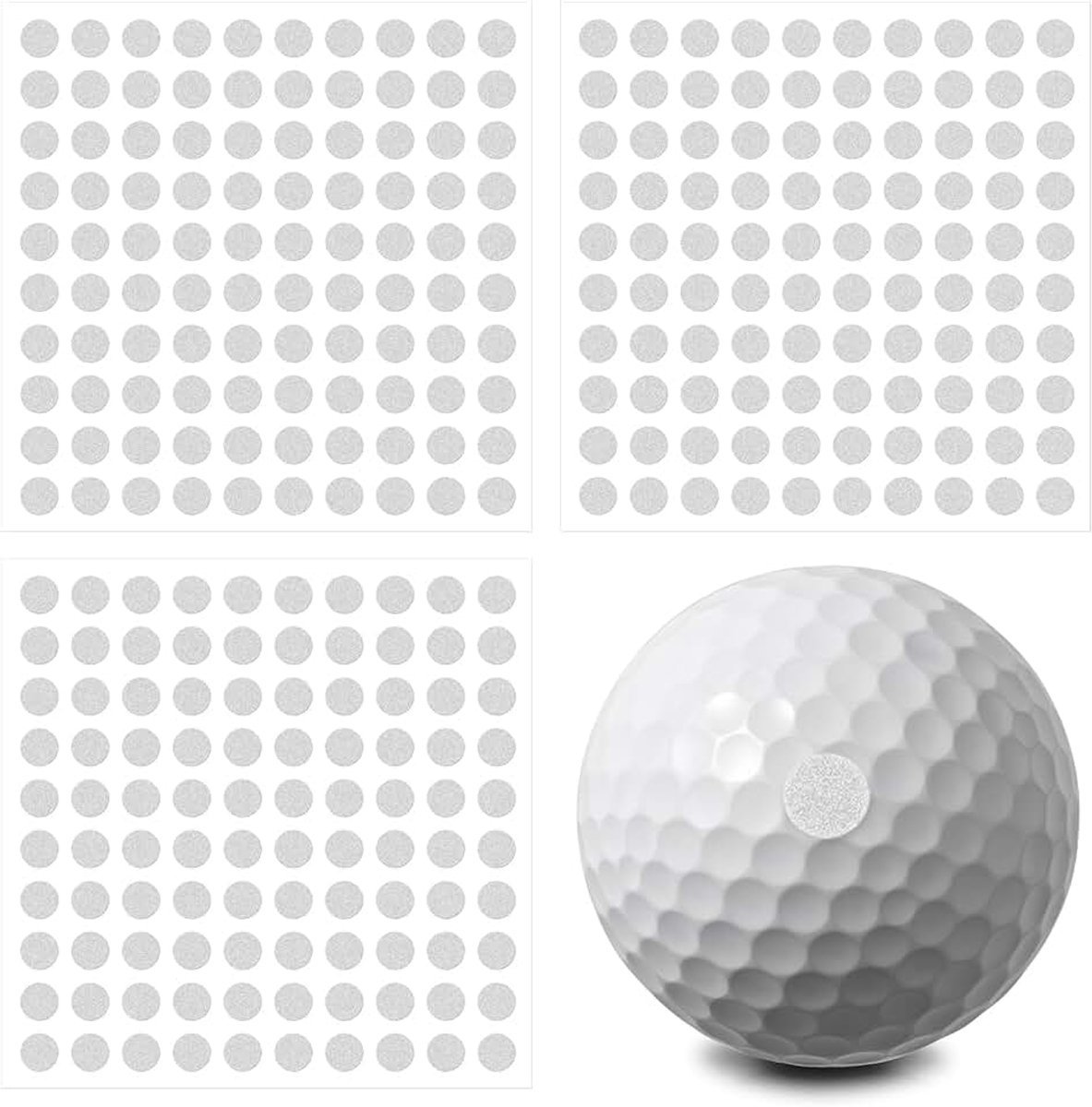 300 stuks reflecterende stickers voor golfballen, accessoires voor golfsimulators, trackingstickers voor launch monitor swinganalyse, accessoires voor bal- en clubmarkering Reflectieve Dot Stickers