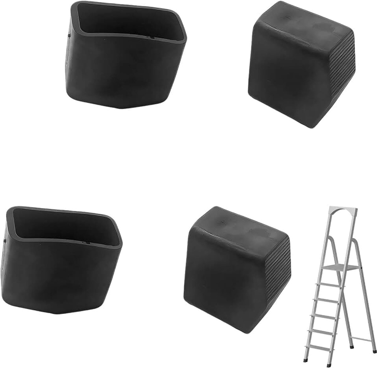4 stuks laddervoetjes, rubberen voetjes, vervangende laddervoetjes, antislip laddervoetjes, vervanging van rubber met 40 x 20 mm binnendiameter, universele ladderaccessoires voor vouwladder