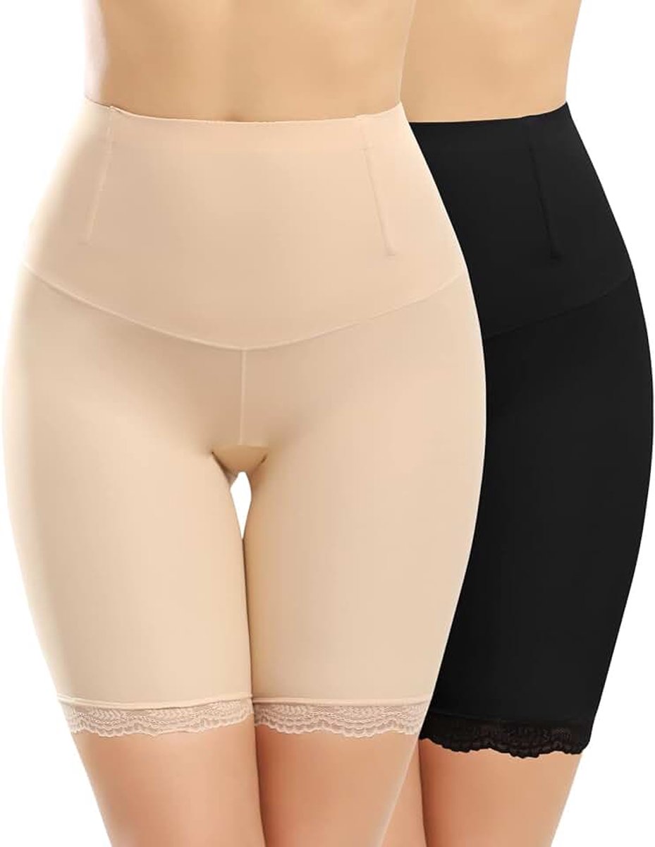 Dames Anti Schuren Shorts Buikcontrole Hoge Taille Kant Body Chub Wrijf Shorts Slipje Ijs Zijde Knickers Afslanken Slip Shorts voor Onder Jurken