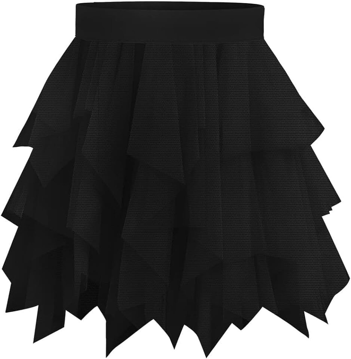 Tule rok, korte petticoat, meerlaags mesh, carnaval, ballet, tule rok, hoge taille, onregelmatig, A-lijn, midi-rok, zomerrok, 50 cm, vintage rok voor volwassenen, feest, afstudeerfeest