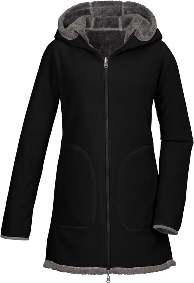 DX Gw 60 Wmn Kntflc Prk dames Omkeerbare fleece parka/fleecejack met capuchon