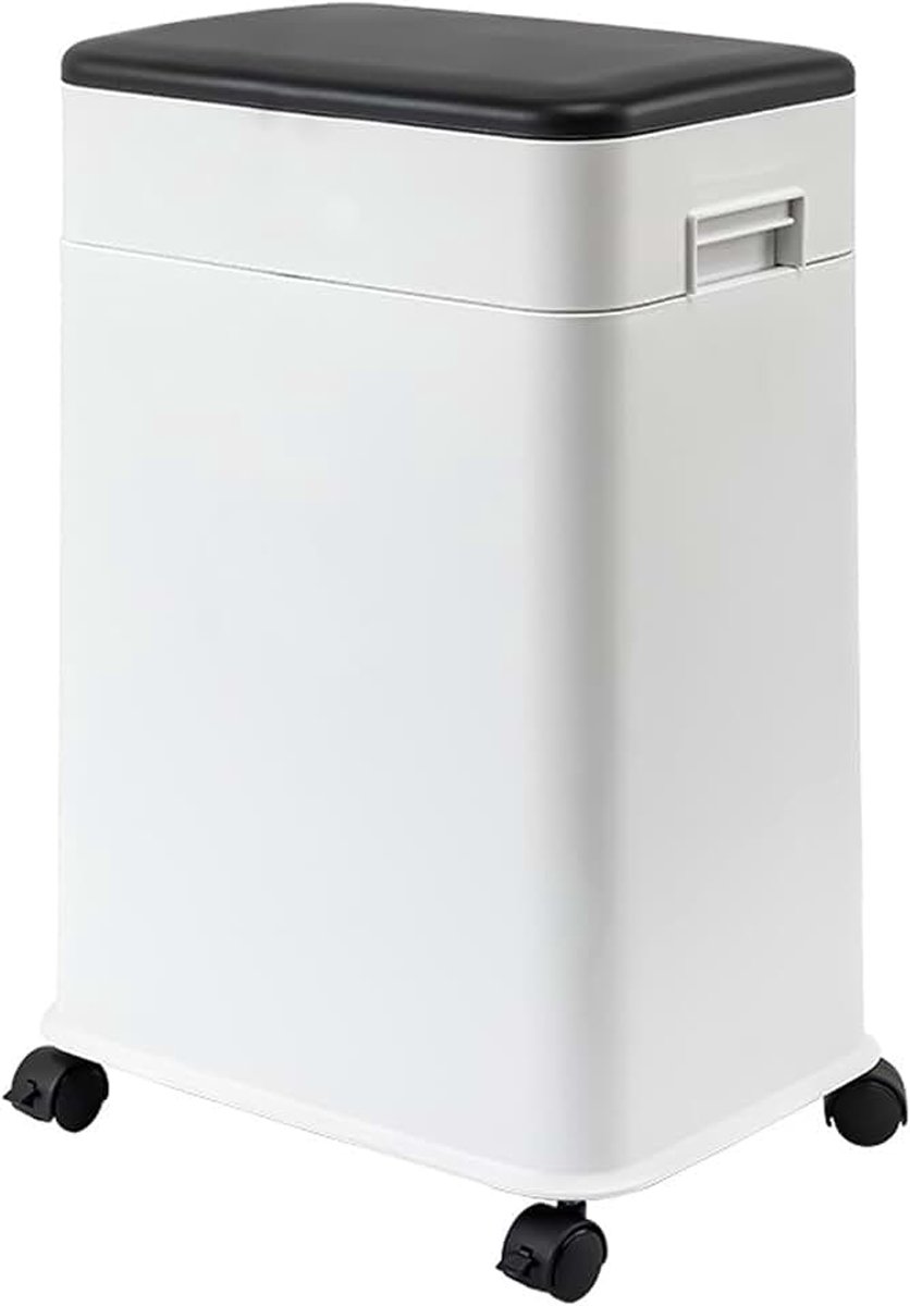 20L / 5.3Gal Keukenprullenbak met Deksel, in Hoogte Verstelbare Vuilnisbak op Wielen, Prullenbak met Afneembare Binnenemmer voor Badkamer Slaapkamer Woonkamer Kantoor