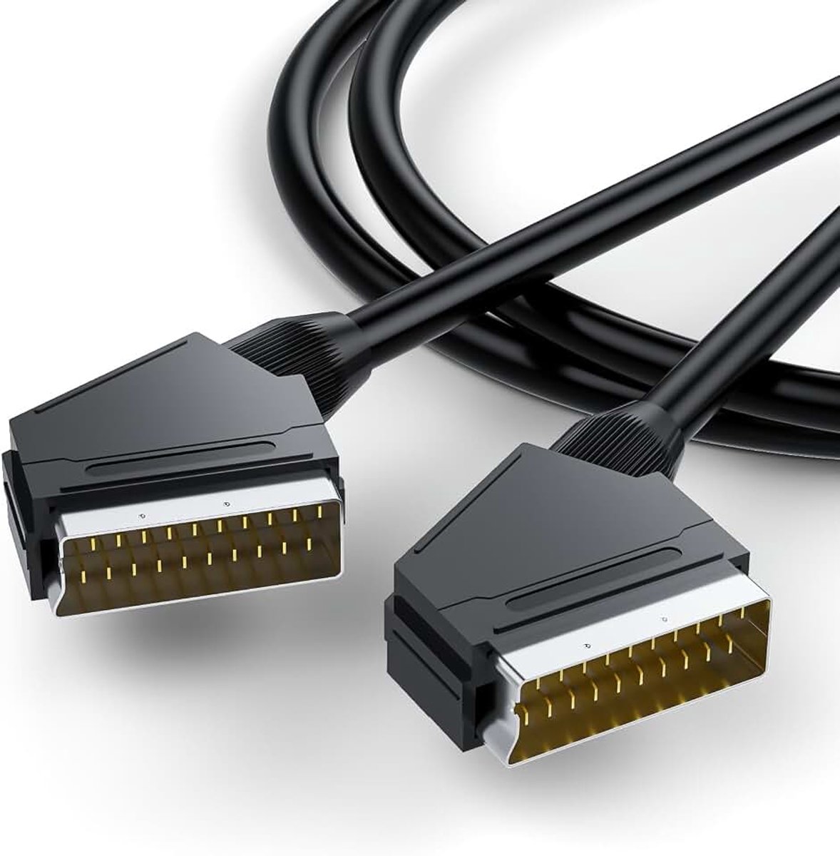 Scart-kabel RGB True 21-Pin, BolAAzuL Composite RGB Scart naar Scart kabel voor tv, recorder, dvd-speler, videorecorder, STB Scart AV-kabel Lead Scart