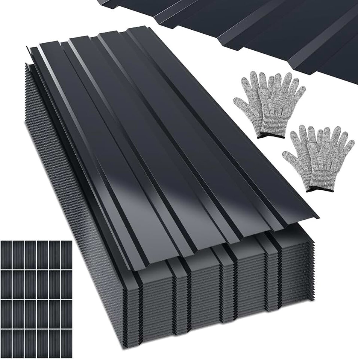 24 stuks dakplaten trapeziumplaat - 115 x 45 cm - ca. 12,4 m² - 0,25 mm - verzinkte staalplaat voor carport, tuinhuisje, tuinhuisje, schuur