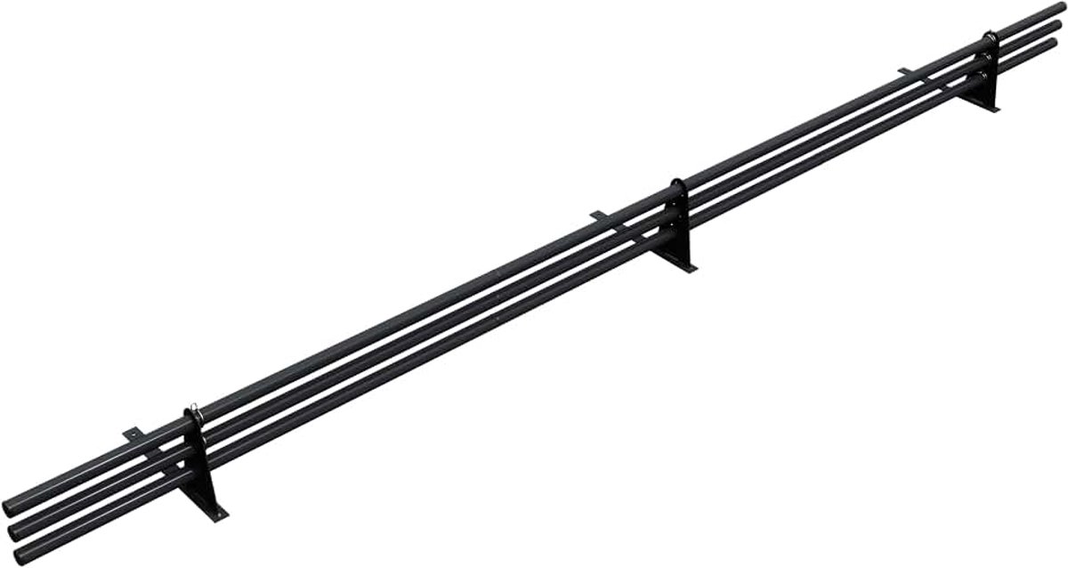 Compleet Buizenset 3,0 m (300 cm) - Voor damwand/trapeziumplaat, bitumen & shingles – sneeuwvanger/beveiliging - 3 buizen, 3 steunen - 10 kleuren - RAL 7016 Antraciet