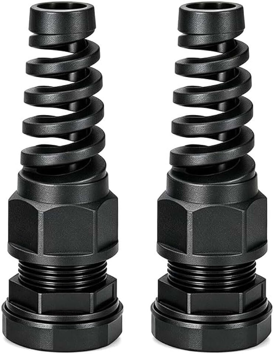 Nylon kabelafdichting, 2 stuks (M20) | Waterdicht ontwerp, verstelbare aanpassing van de spanring, duurzame nylon constructie, bescherming tegen stoten