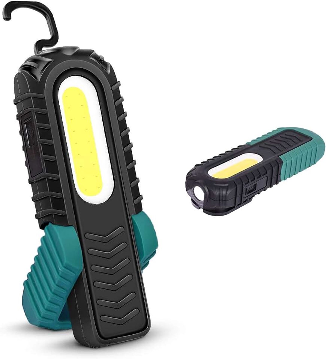 Inspectielampen met haak en magnetische voet voor auto, camping, noodgevallen (groen)