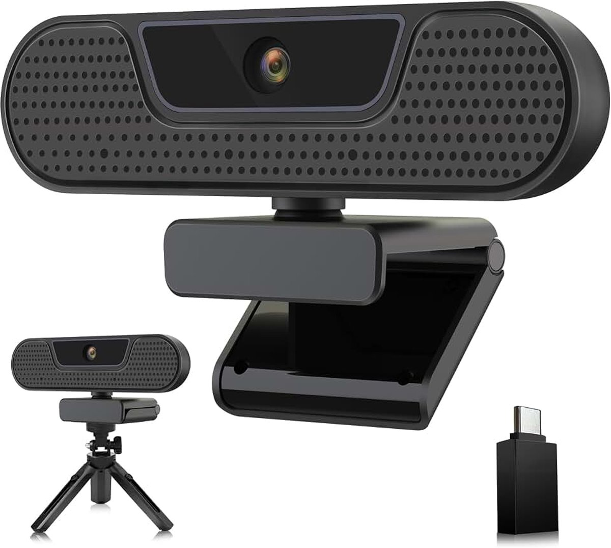 2K webcam, 1080P 60FPS, autofocus, lichtcorrectie, plug & play, 65° zicht, USB HD-webcam met microfoon voor Mac, laptop, zoom, Skype, team, videogesprek, conferentie