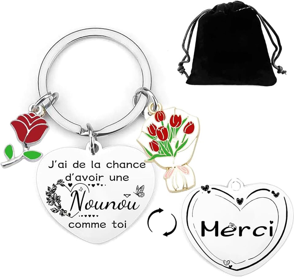 Nanny Sieraden Nanny Cadeaus Nanny Bedankt Nanny, Kerstcadeau Kinderjuffrouw Cadeau Verjaardag Sleutelhanger Kinderjuffrouw