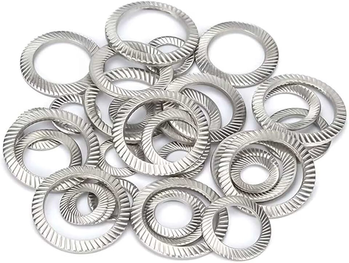 Sluitringen roestvrij staal tandschijven borgringen M16x24mm (10 stuks)
