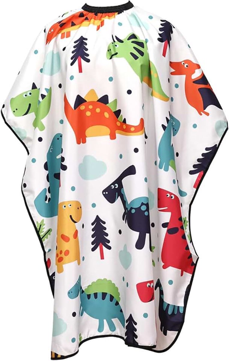 Kapperscape voor kinderen, verstelbare kappersmantel met kliksluiting, dinosaurus cartoon styling cape/kappersaccessoires voor jongens en meisjes