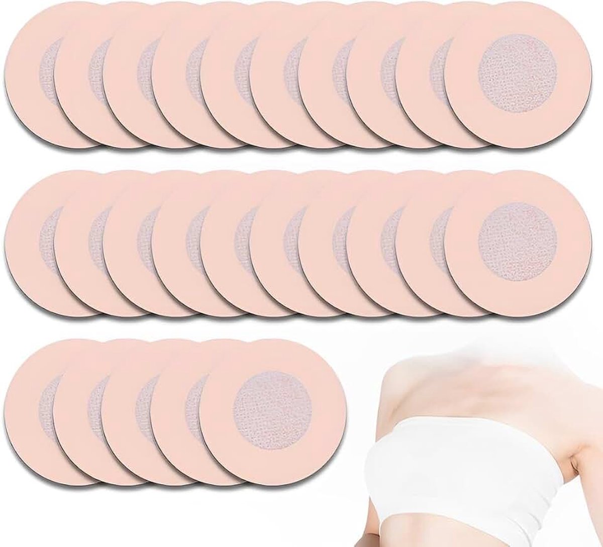 25 paar tepelcovers voor dames, tepelafdekkingen, wegwerp borst, stickers, zelfklevend, ultradunne tepelafdekkingen, tepelpasta, rond