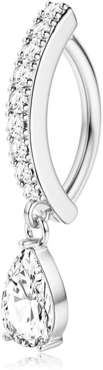 Navelpiercing gouden ring met kristallen druppel elegante lichaamssieraden voor vrouwen