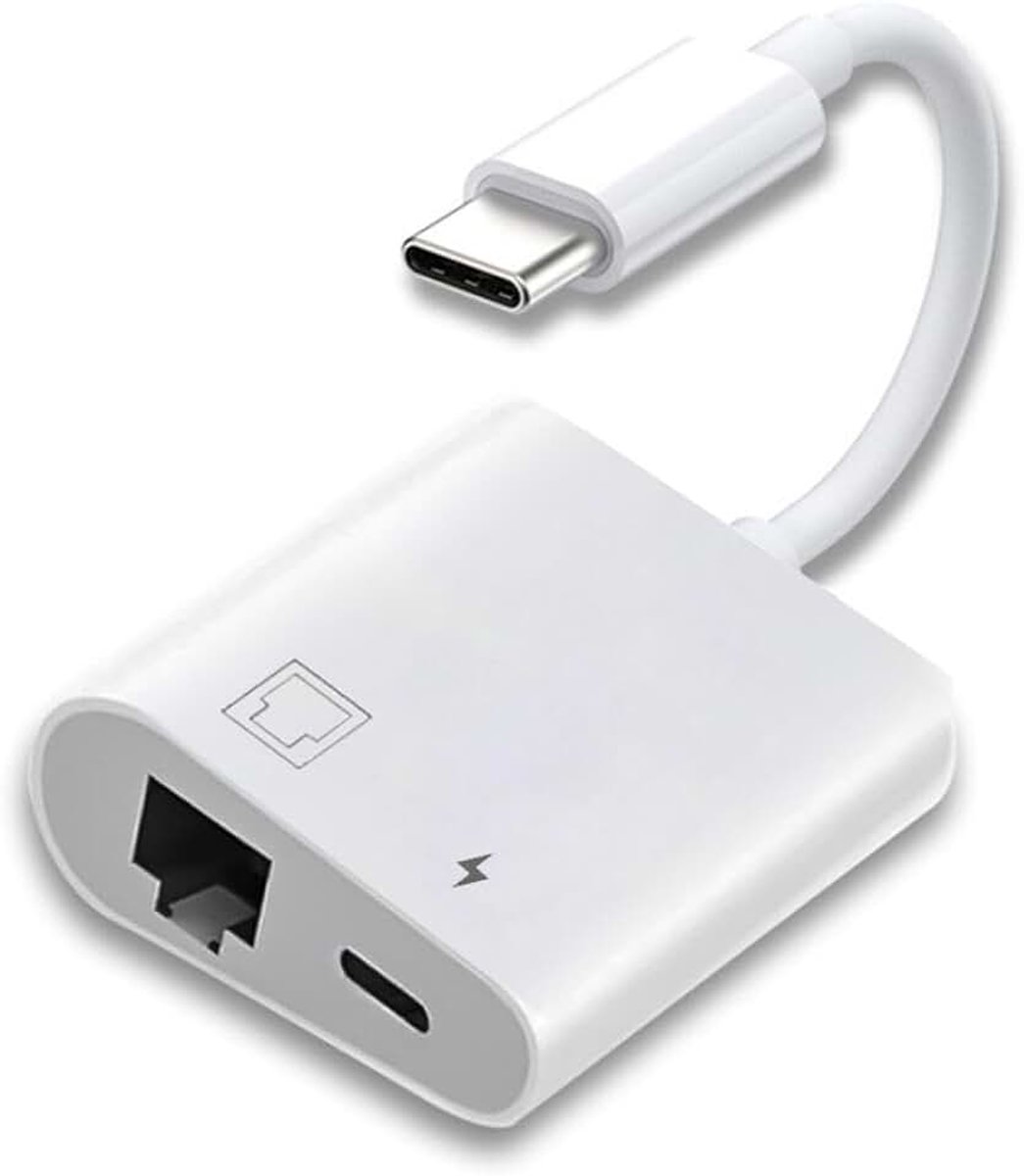 Chenyang 2-in-1 USB C naar RJ45 100 Mbit/s netwerkadapter met PD 24W oplading voor laptop, tablet, telefoon
