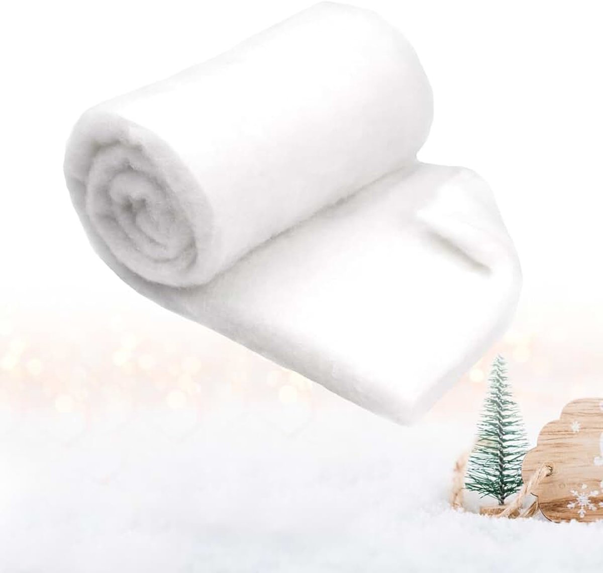 Kunstsneeuwdeken, verdikte sneeuwmat, witte kunstsneeuw, onder de kerstboom, decoratieve watten voor vakantiedecoratie en winterdisplays (240 x 80 cm)