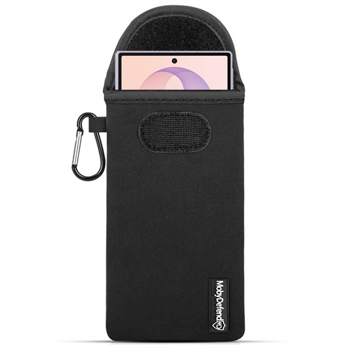 MobyDefend Hoesje - Geschikt voor Samsung Galaxy Z Fold 8 - Neopreen Pouch Met Karabijnhaak - Insteek - Riemlus - Zwart