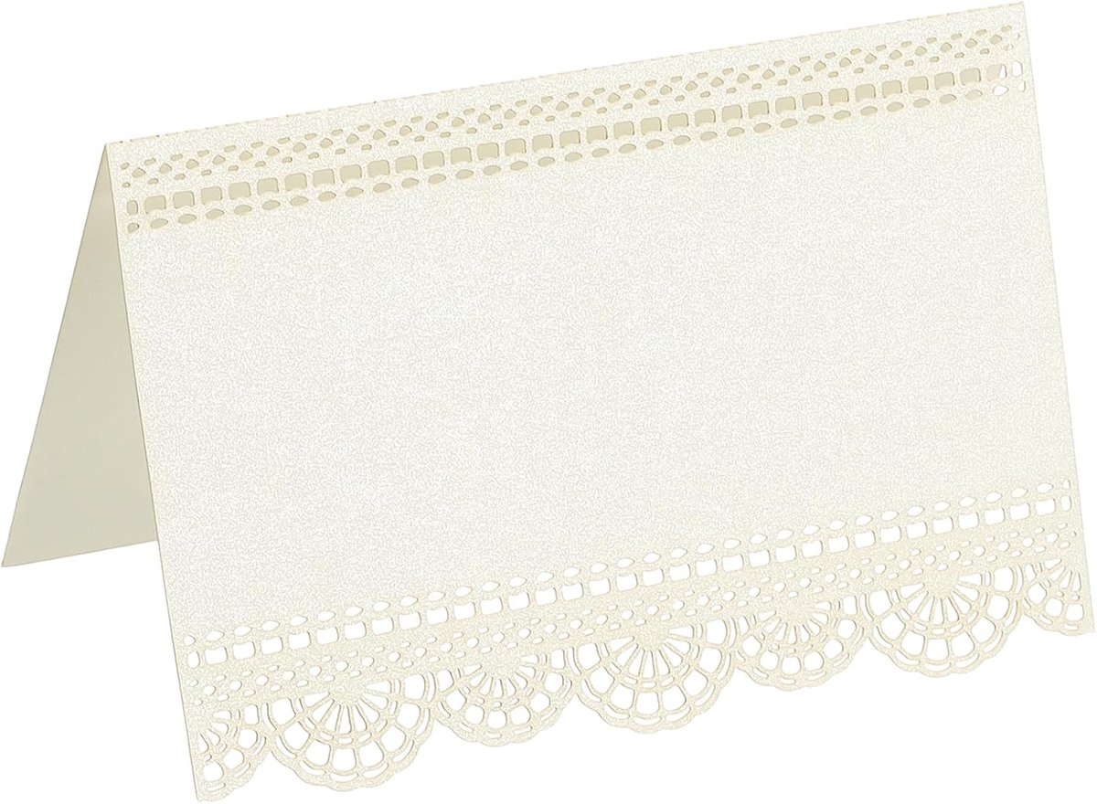 50 stuks bruiloft plaats kaarten, laser gesneden kant bloem tafel plaats kaarten voor tafel instelling bruiloft receptie buffet, beige