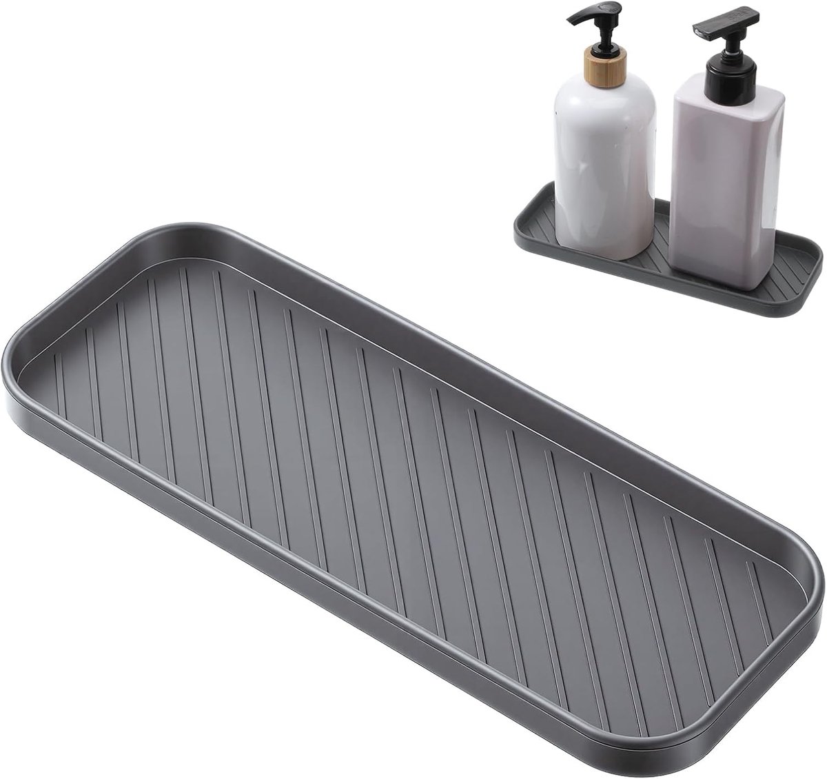grijs, siliconen, zeepbakjes, sponshouder, gootsteen | Keuken sneldrogende gootsteen smal organizer voor gootsteen badkamer sponzen borstels zeep organiseren siliconen plank