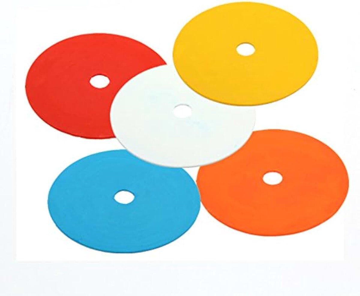 Kegels 15 cm, Set van 10 (wit) - Antislip TPE Vloermarkers voor Voetbal, Basketbal & Gymles