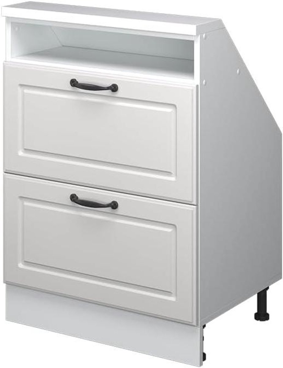 Keukenkast Schuine Wand - Onder Dak Kast - Keuken Opbergen - Speciaal Ontworpen - 60 cm Breed - Wit