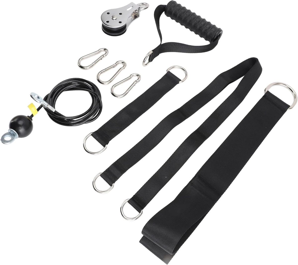 Draaibare Katrol - Kabeltreksysteem - Kracht Training - 360 Graden Rotatie - 2 Meter Kabel - Zwart